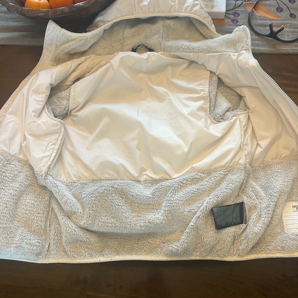 The North Face Girls Sherpa Mashup Hooded Full Zip Jacket Gardenia White Size L - Picture 3 of 4